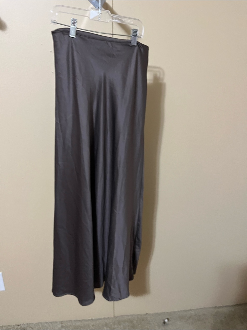 SHEIN Chocolate Brown Satin Maxi Skirt